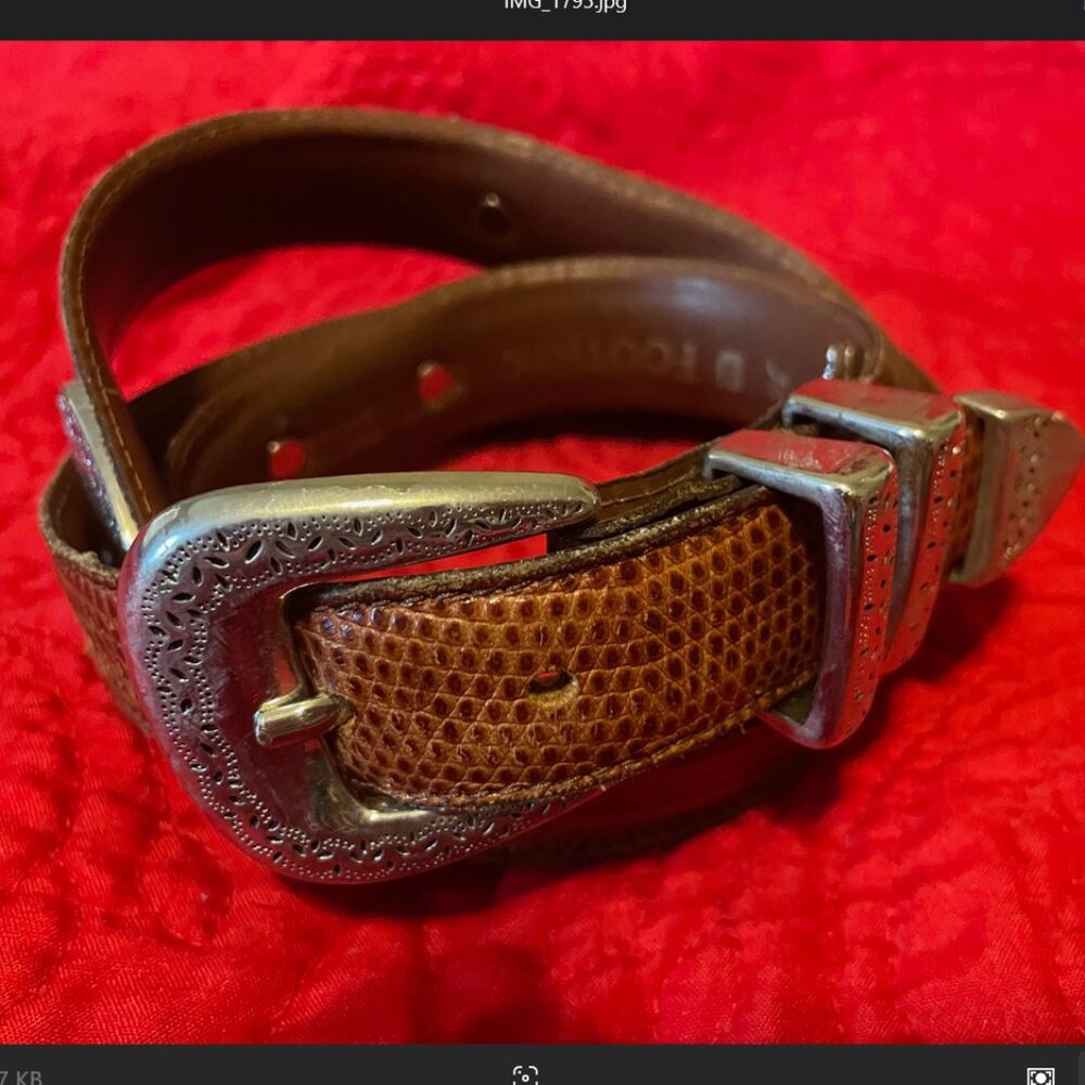 Men's 26 inch vintage western ostrich belt - brown